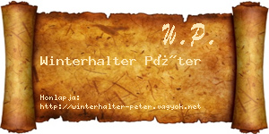 Winterhalter Péter névjegykártya