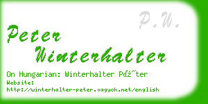 peter winterhalter business card